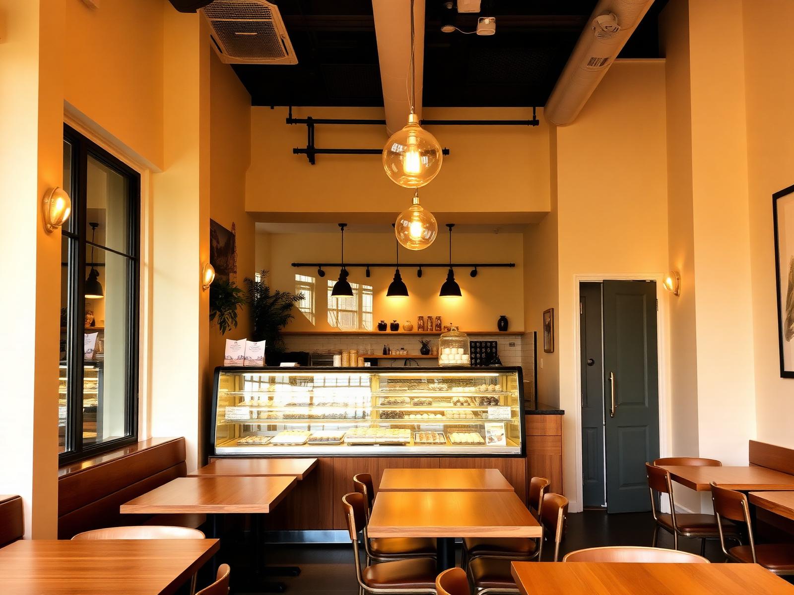 Warm cafe interior with bakery display counter at Tempting Cakez & Cafe Surapet Chennai